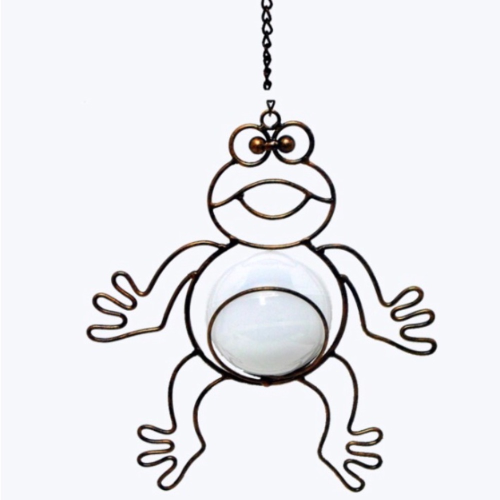 36” Metal Frog Solar Ball Hanger